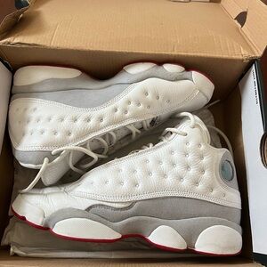 Jordan Athletic Shoes - White and Gray with Red Accents